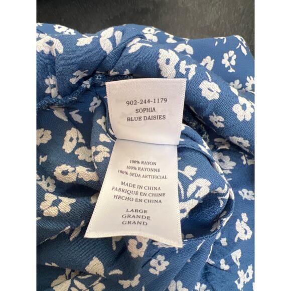 NWT Rails Sophia Blue Daisies Romper Women's Size Large MISSING BELT - Picture 5 of 5